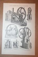 Antieke prent - Calorische machines - Ca 1885 !!, Gebruikt, Ophalen of Verzenden, Prent