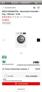 Bosch wasmachine 9kg | 6 MAANDJES NIEUW+ Garantie Mediamarkt, Ophalen, 1200 tot 1600 toeren, Minder dan 85 cm, 8 tot 10 kg
