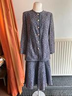 Vintage Blauw Kant Mantelpakje Maat 42/44, Kleding | Dames, Jurken, Blauw, Maat 42/44 (L), Ophalen of Verzenden, Knielengte