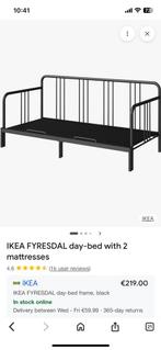 IKEA FYRESDAL day-bed with 2 mattresses, Eenpersoons, Wit, Ophalen of Verzenden, Zo goed als nieuw