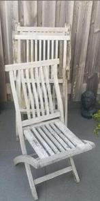 3 houten tuinstoelen - inklapbaar, Ophalen of Verzenden, Gebruikt, Hout, Inklapbaar