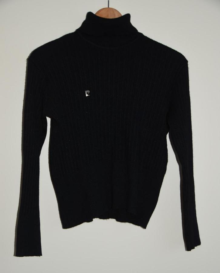 Retro Pierre Cardin Paris trui met logo 50s 60s Vintage, Kleding | Dames, Truien en Vesten, Gedragen, Maat 38/40 (M), Zwart, Ophalen