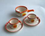 Handgemaakt keramiek: creme/wit met oranje., Antiek en Kunst, Ophalen of Verzenden