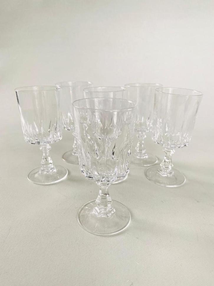Set van 6 Cristal D'Arques glazen type Louvre - 115ml, Verzamelen, Glas en Borrelglaasjes, Zo goed als nieuw, Overige typen, Verzenden