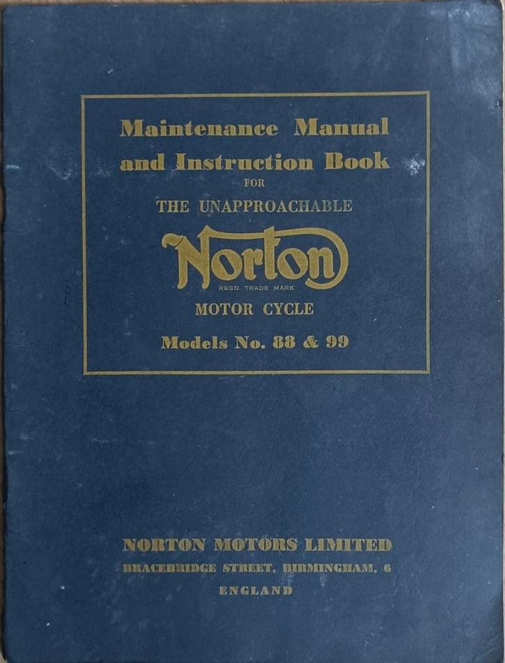 Norton Instructieboek Model 88 & 99 - 1960, Motoren, Handleidingen en Instructieboekjes, Ophalen of Verzenden