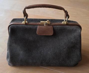 DeRutt tas, prachtige Retro damestas suede en leer detail beschikbaar voor biedingen
