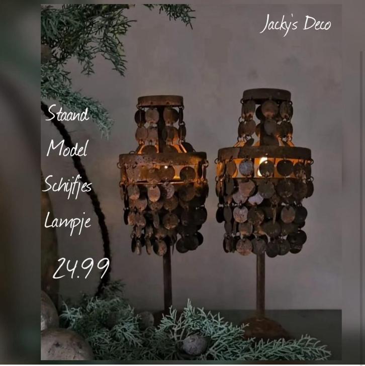 Handgemaakte schijfjes Roest Led Waxinelichtjes - Sfeervol!, Huis en Inrichting, Lampen | Hanglampen, Nieuw, Minder dan 50 cm