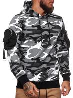 SALES! 1101 Grijze camouflage cargo hoodie maat M, Kleding | Heren, Nieuw, Grijs, Maat 48/50 (M), Ophalen of Verzenden