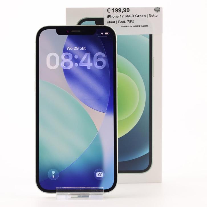 iPhone 12 64GB Groen | Nette staat | Batt. 78%, Telecommunicatie, Mobiele telefoons | Apple iPhone, Zo goed als nieuw