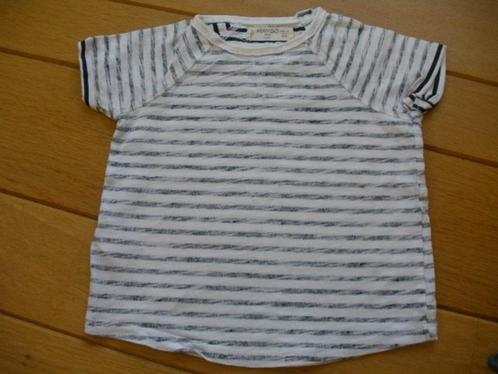 MANGO t- shirt wit blauw streep maat 80, Kinderen en Baby's, Babykleding | Maat 80, Zo goed als nieuw, Jongetje, Shirtje of Longsleeve