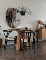 Ronde Eettafel Kavehome Jeanette massief teak 120cm, Ophalen, Gebruikt, 100 tot 150 cm, Vier personen