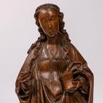 Maria Magdalena rond 1480 Rijnland eikenhout sculptuur, Antiek en Kunst, Ophalen of Verzenden