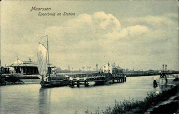 Maarssen Spoorbrug en Station en zeilboot st 1906 beschikbaar voor biedingen