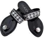 SUMMER SALE!€9.95 🫣 Steenslippers met stras Gucci  maat 37, Slippers, Verzenden, Zwart, Zo goed als nieuw
