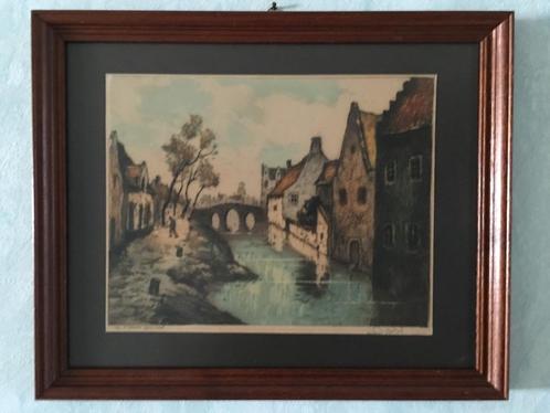Litho  ,   Le   Vieux   Canal, Antiek en Kunst, Kunst | Litho's en Zeefdrukken, Ophalen of Verzenden