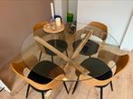 Mooie ronde glazen tafel Jysk, Huis en Inrichting, Tafels | Eettafels, 100 tot 150 cm, Rond, Vier personen, Scandinavisch