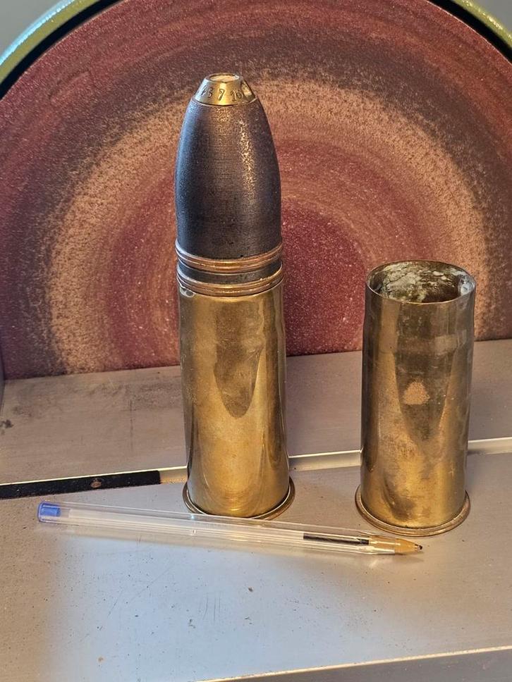 Hotchkiss 37mm Patroon - Marine Geschut onklaar, Verzamelen, Militaria | Algemeen, Marine, Hulzen of Bodemvondsten, Ophalen of Verzenden