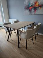 Beliani BRAVO tafel met 4 SANILAC stoelen, Huis en Inrichting, Tafels | Eettafels, Ophalen, 100 tot 150 cm, 50 tot 100 cm, Zo goed als nieuw