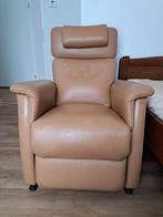 Prominent leren relaxfauteuil, Huis en Inrichting, Fauteuils, Ophalen, Zo goed als nieuw, Minder dan 75 cm, 50 tot 75 cm