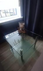 Glazen bijzettafel 2 niveaus – verrijdbaar, nette staat, Ophalen, Minder dan 45 cm, Minder dan 55 cm, Gebruikt