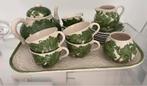 Bordallo Pinheiro theekoppen, theepot etc groen wit, Antiek en Kunst, Ophalen of Verzenden