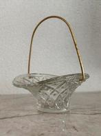 Vintage glazen avon mandje glas 14,5 cm goud handvat, Ophalen of Verzenden, Zo goed als nieuw, Rond, Glas