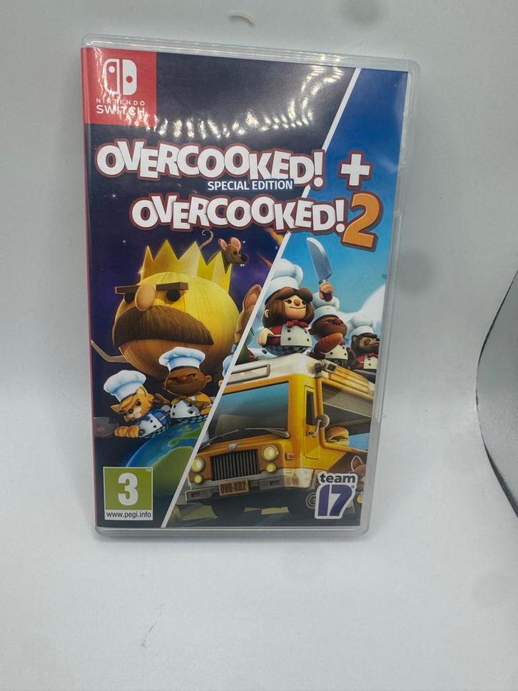 Overcooked! + Overcooked! 2 - Nintendo Switch, Spelcomputers en Games, Games | Nintendo Switch, Zo goed als nieuw, Simulatie, 3 spelers of meer