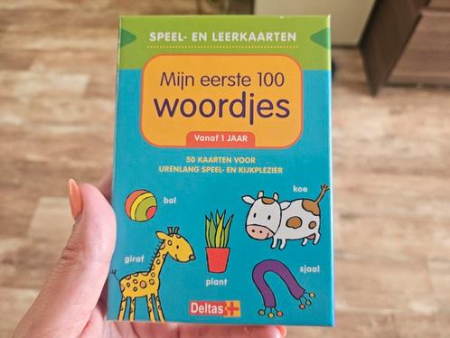 Speel- en leerkaarten - Mijn eerste 100 woordjes vanaf 1 jaa, Hobby en Vrije tijd, Gezelschapsspellen | Kaartspellen, Zo goed als nieuw
