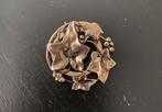 Vintage bladbroche SASA -sjaalbroche, Ophalen of Verzenden, Zo goed als nieuw, Zilver, Overige materialen