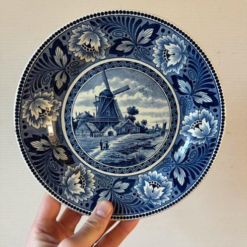 Vintage Delfts Blauwe Wandbord, 23,5 cm, Societe Caramique, Antiek en Kunst, Antiek | Wandborden en Tegels, Ophalen of Verzenden