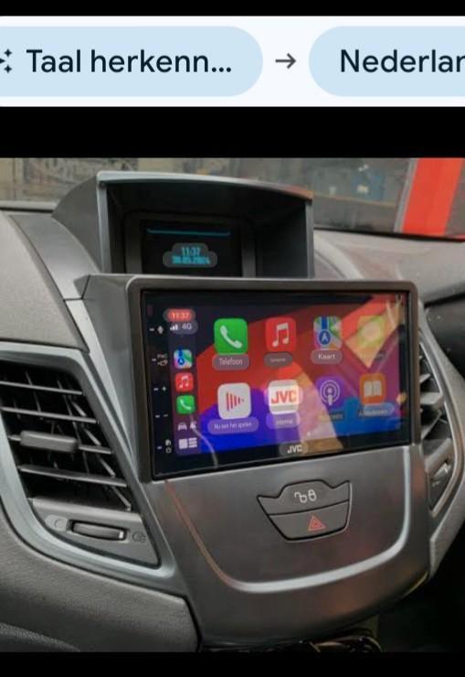 JVC autoradio/navigatie + ombouw Ford Fiesta 2009-2016, Auto diversen, Autoradio's, Zo goed als nieuw, Ophalen of Verzenden