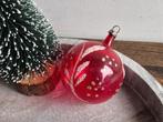 Vintage kerstbal rood doorzichtig 450, *, Gebruikt, *, Ophalen of Verzenden