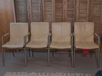 Lederen eetkamerstoelen, Huis en Inrichting, Stoelen, Ophalen, Gebruikt, Wit, Leer