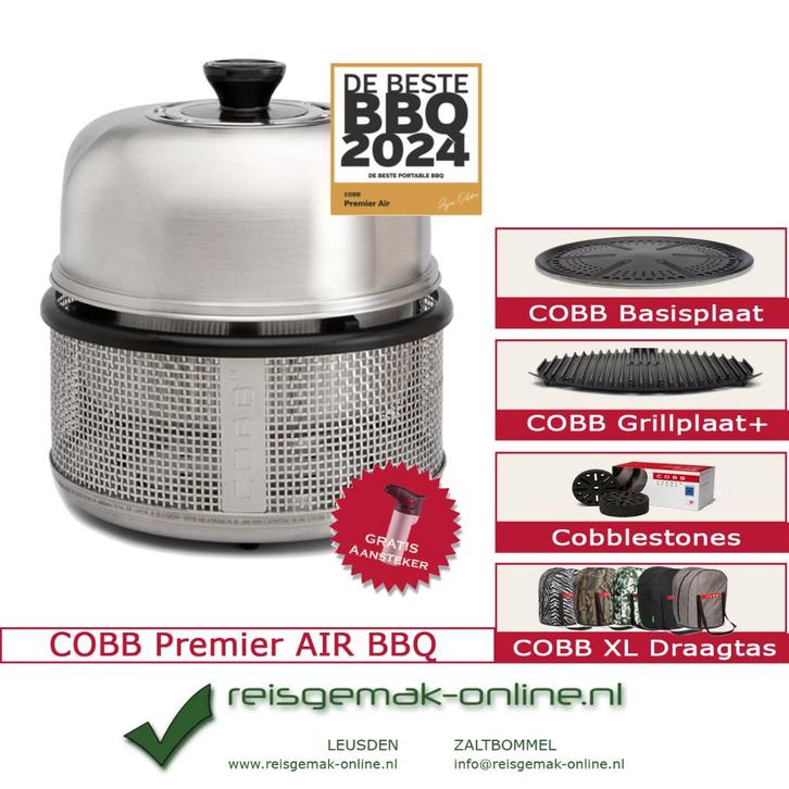 Cobb Premier Air BBQ incl. Accessoires | Gratis Extra's, Tuin en Terras, Houtskoolbarbecues, Nieuw, Met accessoires, Ophalen of Verzenden