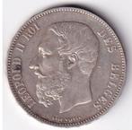 België, 5 Francs, 1875, zilver, Postzegels en Munten, Munten | België, Zilver, Ophalen of Verzenden, Zilver, Losse munt