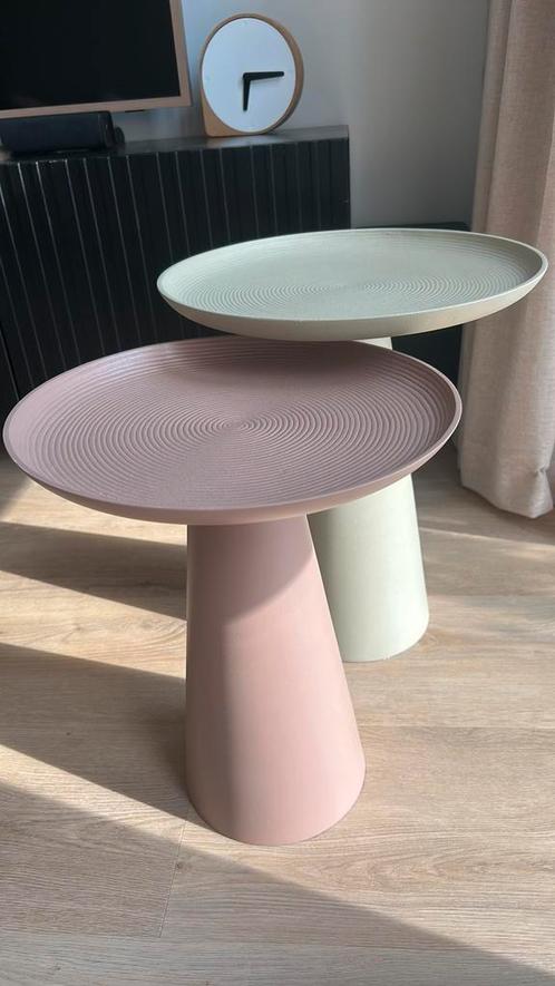 Fonq bijzettafels 2 stuks of los, Huis en Inrichting, Tafels | Salontafels, Zo goed als nieuw, Minder dan 50 cm, Rond, Ophalen