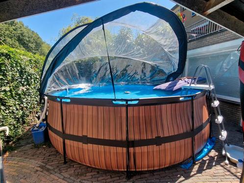 Exit overdekt zwembad compleet 450 cm bij 128 hoog,groot dus, Tuin en Terras, Zwembaden, Zo goed als nieuw, 120 cm of meer, 400 cm of meer