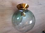 Art Deco Plafondlamp Messing Groen Glas - Nieuw (2 stuks), Ophalen of Verzenden, Nieuw, Glas, Art deco