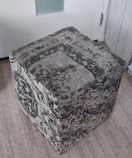 Stevige Poef met brocante bekleding 40x40x45 cm, Ophalen, Minder dan 50 cm, Gebruikt, Vierkant