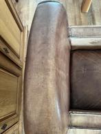 4 Lederen Eetkamerstoelen met Wieltjes - Donkerbruin, Ophalen, Gebruikt, Minder dan 75 cm, Leer