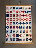 Twee Vintage schoolplaten verkeersborden Retro DAGTOPPER, Antiek en Kunst, Antiek | Schoolplaten, Ophalen of Verzenden