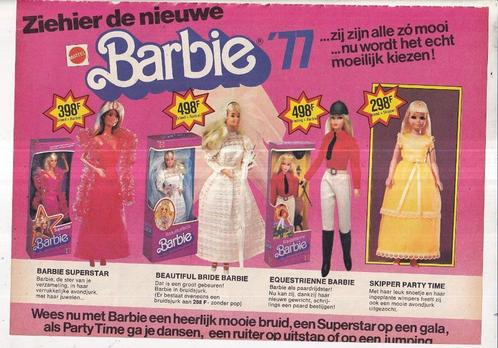Retro reclame 1977 Mattel Barbie bride & superstar pop, Verzamelen, Retro, Overige typen, Ophalen of Verzenden