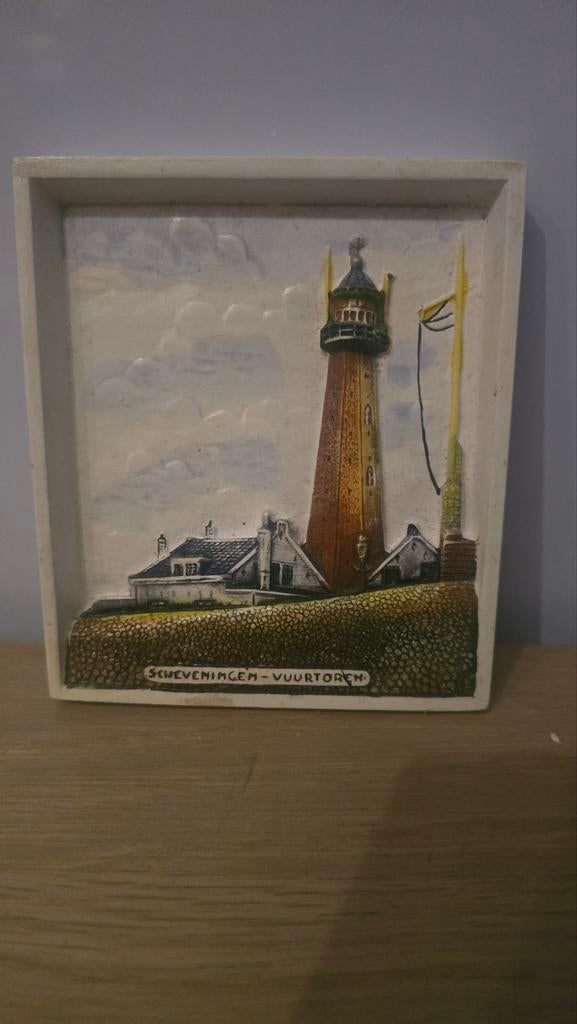 Scheveningen Vuurtoren Tegel, Antiek en Kunst, Antiek | Wandborden en Tegels, Ophalen of Verzenden