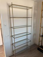 Mooie Gouden Wandkast met Glas - Stevig en in goede staat, Met plank(en), Ophalen of Verzenden, Minder dan 25 cm, 150 tot 200 cm