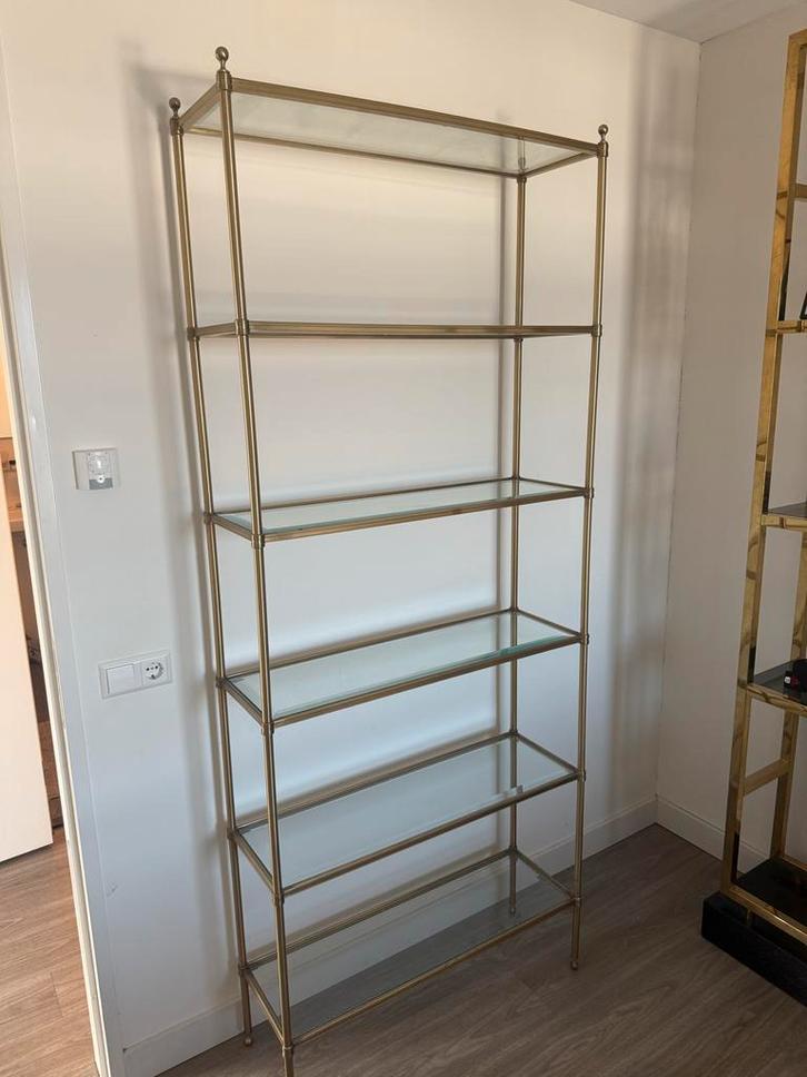 Mooie Gouden Wandkast met Glas - Stevig en in goede staat, Huis en Inrichting, Kasten | Wandmeubels, Zo goed als nieuw, 150 tot 200 cm