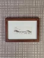 Drogenaald ets duinen in lijstje van 10x15 cm, Minder dan 50 cm, Oorspronkelijke maker, Nieuw, Ophalen of Verzenden