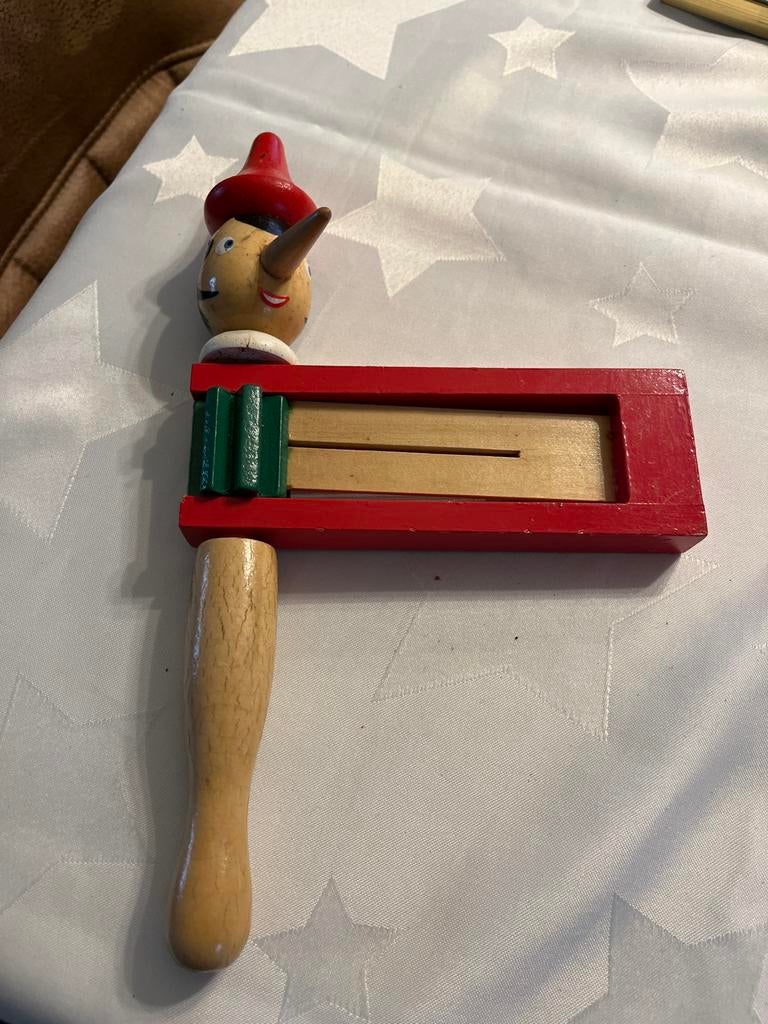 Houten ratel met Pinokkio, Ophalen of Verzenden, Gebruikt, Jongen of Meisje