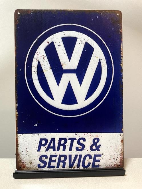 VW Parts & Service metalen reclamebord / wandbord (Old Look), Verzamelen, Automerken, Motoren en Formule 1, Nieuw, Auto's, Ophalen of Verzenden