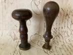 2 Antieke houten lakstempels met Initialen FP, Ophalen of Verzenden