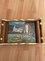 Vintage religieus houten dienblad uit Lourdes, Ophalen of Verzenden